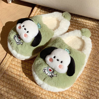 XIXITIAO Dép Cotton Hoạt Hình Dễ Thương Nhà Trong Nhà Đế Mềm Nam Nữ