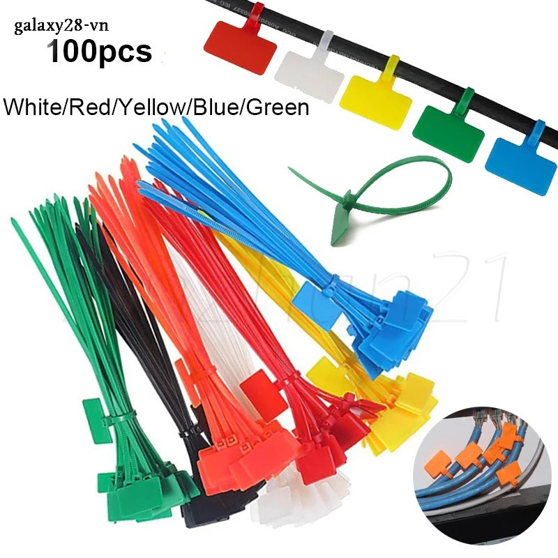 Bộ 100 Dây Rút nylon Dài Tự Khóa Dây Cáp / Nhãn Dán Bằng Nhựa | Shopee ...