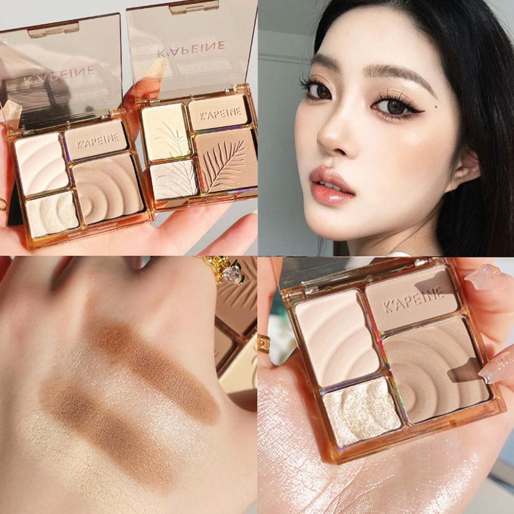 Bảng Trang Điểm Sửa Chữa Điểm Nổi Bật Nhỏ Gọn Di Động 4 Đường Viền Trang Điểm Tất Cả Trong Một Màu Y0