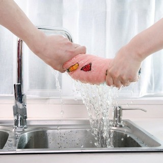 Set 10 khăn lau đa năng 2 mặt hình họa tiết hoa quả, siêu thấm hút lau bếp, lau chén đĩa, lau bàn ghế tiện lợi
