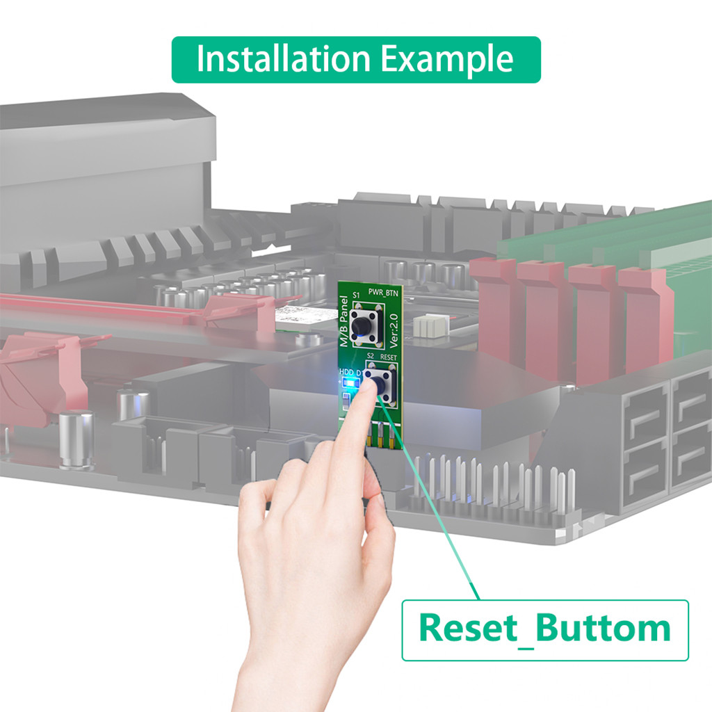 Jmt 2 * 5 Pin Reset / Bật nguồn / Tắt Thẻ chuyển đổi bảng chuyển đổi để kiểm tra BẬT / TẮT thường xuyên không có khung gầm cho máy tính để bàn / PC