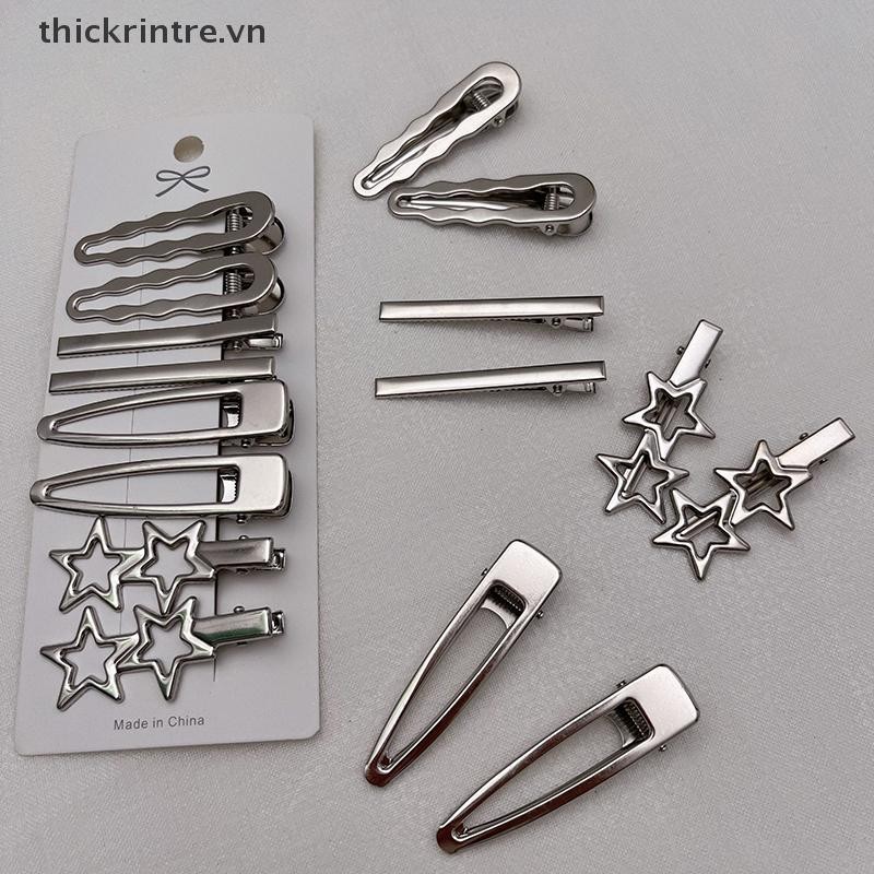 Thi 8 Chiếc Bé Gái Kẹp Tóc Bạc Kim Loại Mỏ Vịt Kẹp Tóc Nữ Bên Nổ Nữ Nữ Barrettes Phụ Kiện Tóc VN