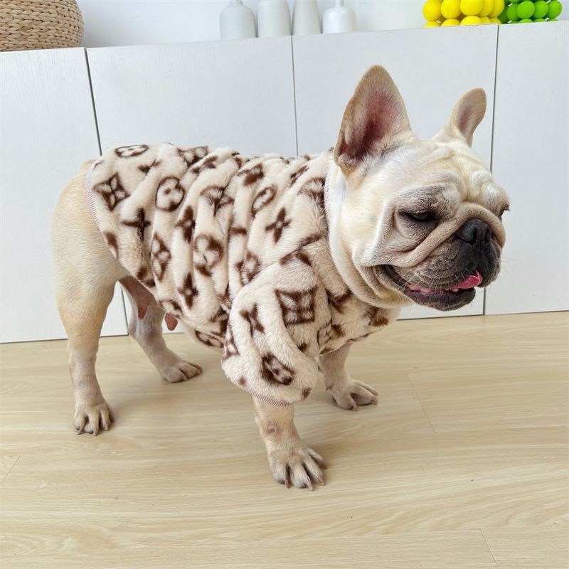 Mùa Thu Đông Bulldog Quần Áo Lông Cừu Lót Áo Béo Pháp Chiến Đấu Quần Áo Influencer Chó Plus Kích Thước Pug Ấm Áo Dày FP6C * & * -