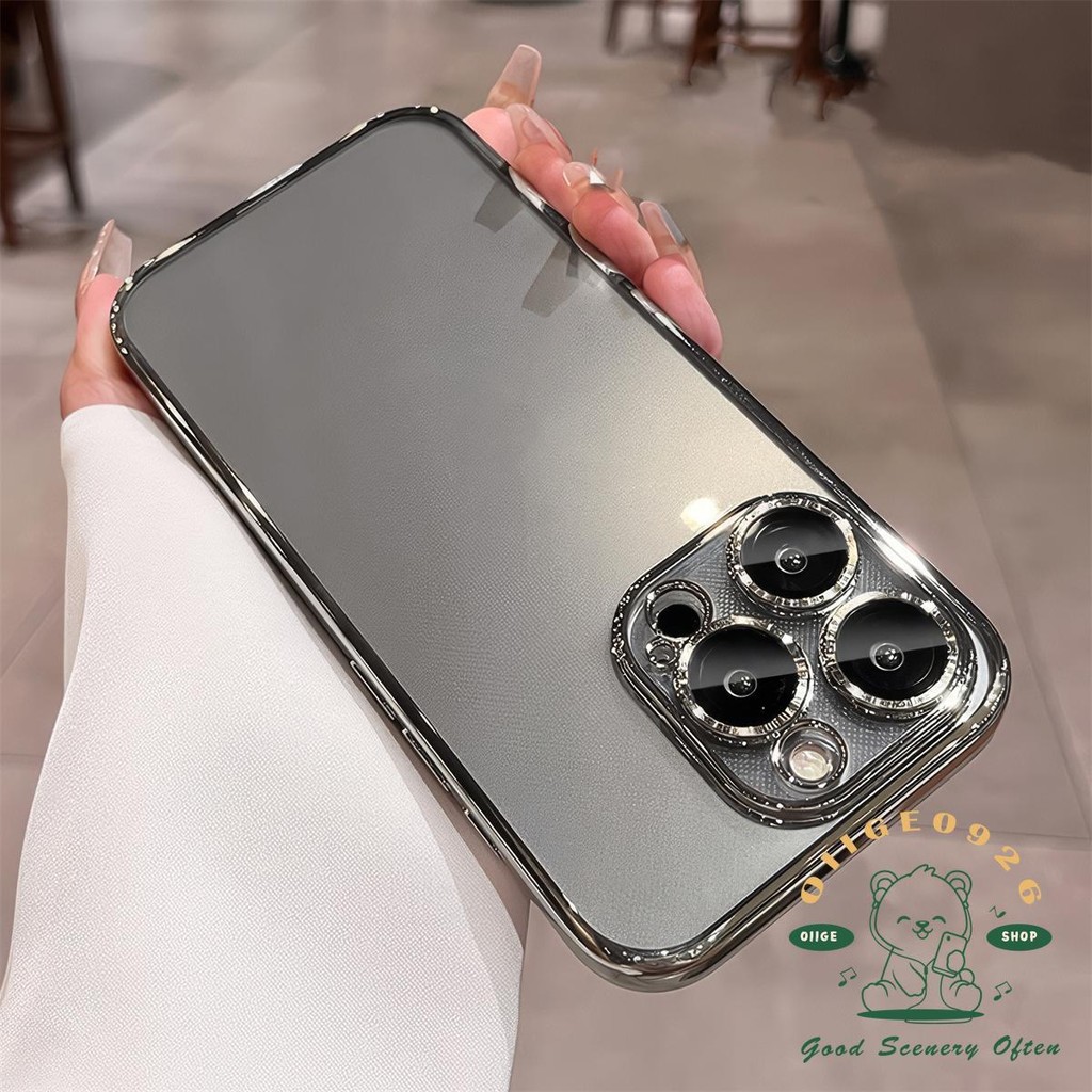 【 Ốp lưng iphone16 】 Vỏ điện thoại mạ trong suốt iphone16 Pro Max 15 14 13 12 11 cho vỏ iPhone Vỏ mềm silicon TPU chống sốc