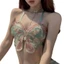 Woke Dây đeo có thể điều chỉnh Backless Camisole Bướm thêu áo ngực cho nữ