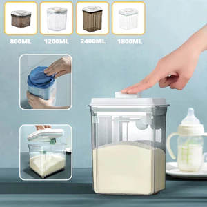 Hộp Sữa Bột Nhựa Vuông Dáng Nhấn Nút Mở Nắp Dung Tích Lớn Chống Ánh Sáng Và Ẩm Ướt 800/1200ML