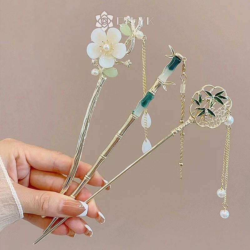 Qrhyk Cổ Điển Trung Quốc Tóc Dính Chân Nữ Hoa Ngôi Sao Tươi Handmade Kẹp Tóc Quyến Rũ Phụ Kiện Trang Sức Đồ Trang Trí Tóc Mới