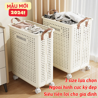 Kệ Đựng Quần Áo Có Bánh Xe Bunnies Giỏ Đựng Quần Áo Đồ Giặt Dễ Di Chuyển Gấp Gọn Tiết Kiệm Diện Tích Lỗ Thoáng Khí