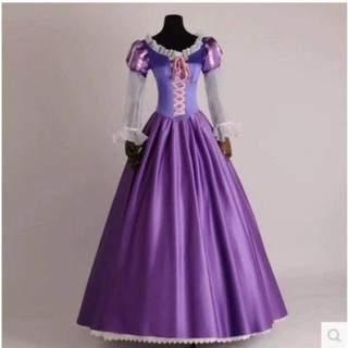 Váy biểu diễn Disney Rapunzel hoạt hình cho nữ, trang phục công chúa