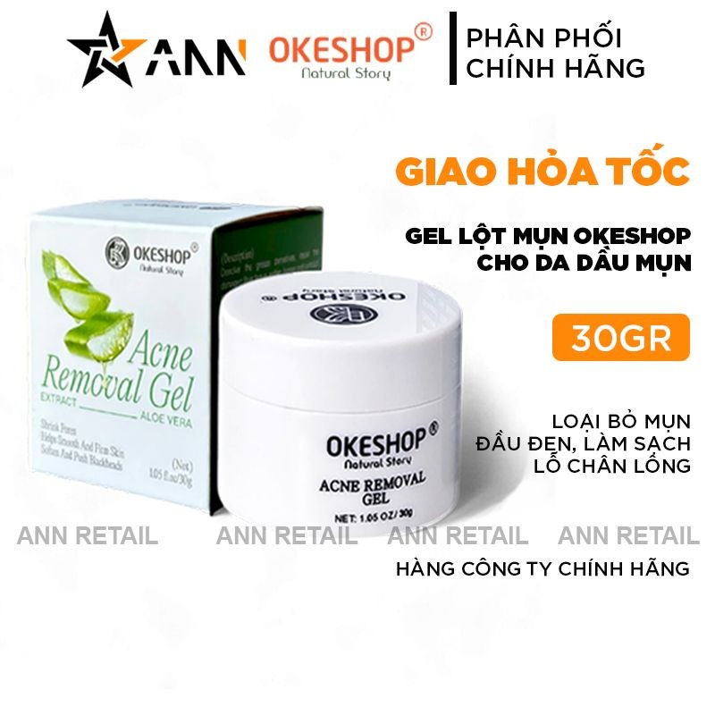 Gel Lột Mụn Nha Đam Okeshop Acne Removal Gel 30g [Chính Hãng] | Shopee ...