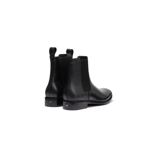 Giày da nam Chelsea Boots bản thuôn dài Ftt Leather màu đen dáng trơn đế phíp gỗ - Mã F703