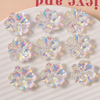 23mm Nàng Tiên Cá Kiểu Pháp huyền ảo Hoa dành dành tự làm phụ kiện nhựa Bông tai kẹp tóc vỏ điện thoại vật liệu bán buôn