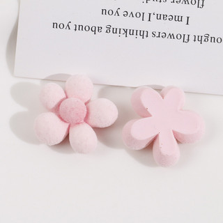 Kẹp tóc nhựa hình hoa năm cánh màu sắc ngọt ngào, nhung nhung tươi mới và đơn giản, phụ kiện tóc DIY, bộ phận trang sức