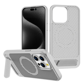 Ốp Điện Thoại Từ Tính Đế Làm Mát Sang Trọng Cho IPhone 16 15 14 11 12 13 Pro Max Tản Nhiệt Màu Trơn Chống Sốc Ốp Lưng
