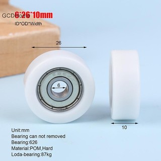 Gcdhome 6 * 6 * 10mm Nylon Nhựa Ròng Rọc POM Con Lăn Mang Ròng Rọc Trượt Converyor Bánh Xe Mang Vòng Bi HOT
