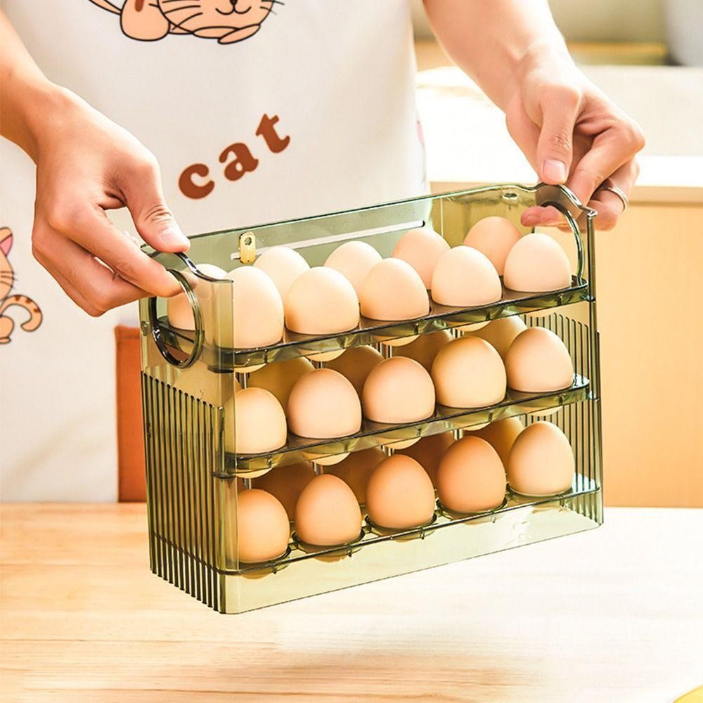 Khay Trứng JiGG, Hộp Đựng Trứng Có Thể Lật Đĩa, Tiết Kiệm Không Gian 30 Lưới Nhà Bếp Tủ Lạnh Chuyên Dụng Hộp Bảo Quản Trứng Để Bảo Quản Nhà Bếp