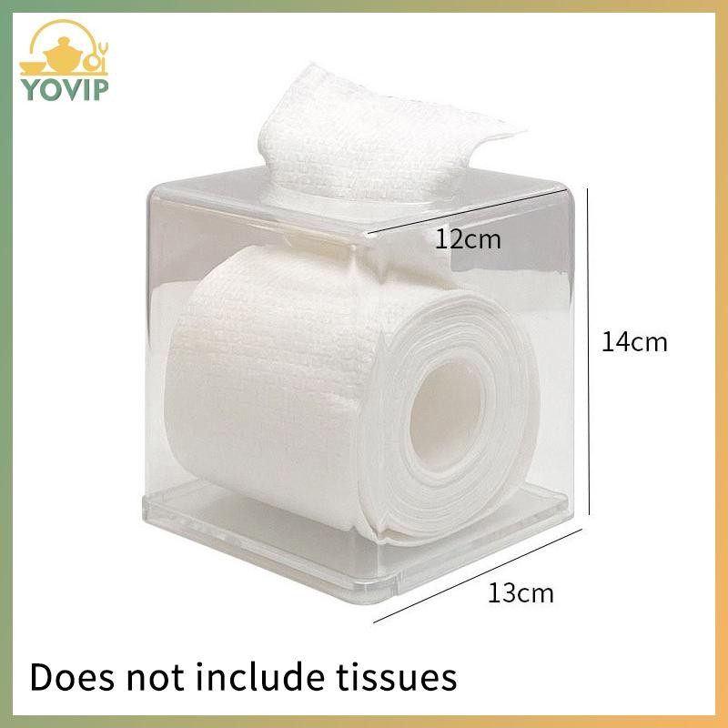 YOVIP 1 Hộp Khăn Giấy Trong Suốt Dùng Để Bàn, Hộp Đựng Giấy Cuộn Phòng Tắm, Thích Hợp Cho Nhà Bếp Và Gia Đình Sử Dụng VN