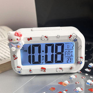 Đồng Hồ Báo Thức Điện Tử Để Bàn Cute Màn Hình LED Lớn - Kèm Charm & Sticker Hoạt Hình Dễ Thương