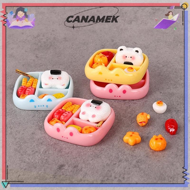 CANAMEK 1 Bộ Trẻ Em Giả Vờ Chơi Đồ Chơi Mô Phỏng Bữa Ăn Cơm Thu Nhỏ Playset Dễ Thương Sáng Tạo Thực Tế Trang Trí Di Động Bento Mô Hình Thực Phẩm CSF