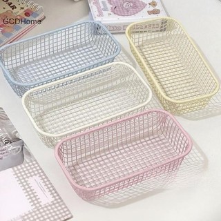 GCDHome INS Giỏ đựng đồ để bàn Đồ lặt vặt bằng kim loại Giỏ sắp xếp Photocard Hộp lưu trữ Văn phòng phẩm Đồ dùng gia dụng Phân loại trang điểm Giá đỡ HOT