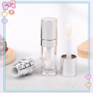[beautifulhome] Ống bóng môi bạc mạ điện 8ML Bàn chải lớn Ống dưỡng môi bằng nhựa Son môi Mẫu nhỏ Hộp đựng mỹ phẩm Chai mẫu [làm đẹp]
