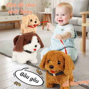 Chó đồ chơi nhồi bông，con chó sang trọng búp bê đồ chơi điện,đồ chơi động vật mô phỏng,Có thể đi bộ