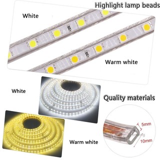 5050 Đèn LED Dải 220V Chống Nước RGB Linh Hoạt Ruy Băng LED Nhà Dinding Tiệc Khách Sạn Trắng Ấm Chiếu Sáng Tuyến Tính Cho Phòng Ngủ Trang Trí Tường