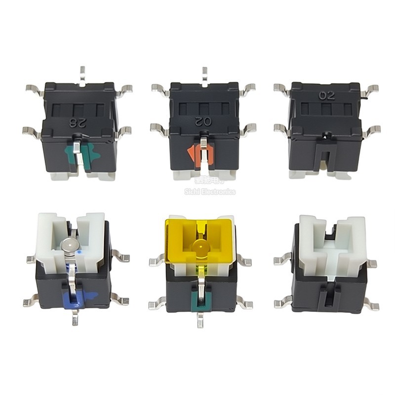 Tact Switch 6 * 6 * 7.2 Miếng dán có nút đèn LED 6 Pin Micro Switch Đèn đỏ Ánh sáng vàng Ánh sáng xanh xanh 7MM