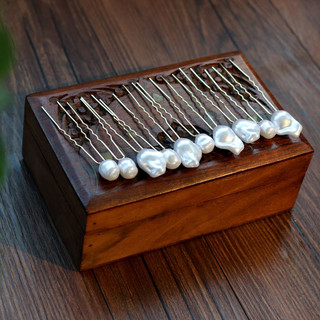 Mũ cô dâu handmade hình chữ U ngọc trai với kẹp tóc cố định