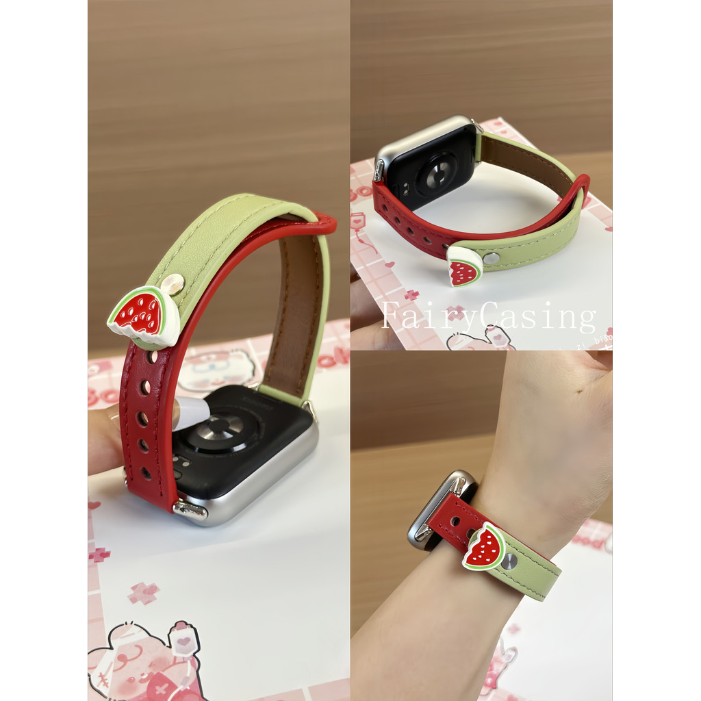 Dây đeo da móng tay đôi cho Xiaomi Mi Band 10 9 8 Pro Vòng đeo tay cho Redmi Watch 4 5 Dây đeo đồng hồ Accessorie