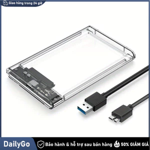 Trong suố Box Ổ Cứng 2.5 inch Trong Suốt USB 3.0 , Bảo Hành 12 Tháng, Gắn Được Ổ Cứng 2Tb Di động Máy tính SSD