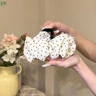 Kẹp lưới vuốt tóc điểm chấm bi phong cách đơn giản dành cho phụ nữ và bé gái sử dụng hàng ngày