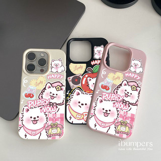 ibumpers Ốp Điện Thoại iPhone Happy Pink Puppy Pattern Cho IPhone 16 15 14 12 13 11 Pro Max IP 7 8 Plus X XS XR Ốp Lưng Mỏng Silicon Mềm Da Họa Tiết