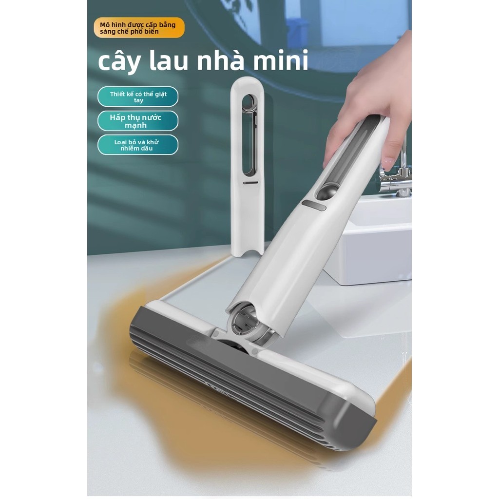 Cây lau nhà cầm tay Mini bán chạy | Thiết kế bọt biển không tay | Dụng cụ làm sạch máy tính để bàn tiện dụng