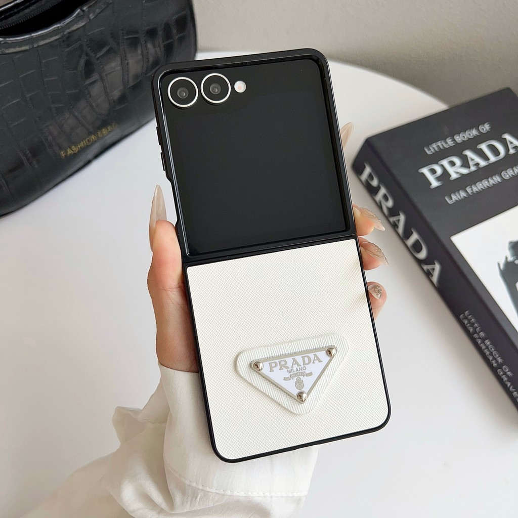 Thiết kế tối giản Vỏ điện thoại gấp da PU độc đáo cho Samsung Galaxy Z Flip7 Vỏ chống sốc sang trọng cho Z Flip 3 4 5 6 7 Vỏ bảo vệ
