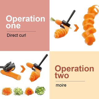 Máy uốn rau củ 2026 Máy gọt vỏ cà rốt dưa chuột Máy cắt xoắn ốc Dụng cụ cắt chạm khắc rau củ Dụng cụ trang trí mài hoa cho mô hình rau củ thép không gỉ di động nhỏ gọn bền bỉ an toàn