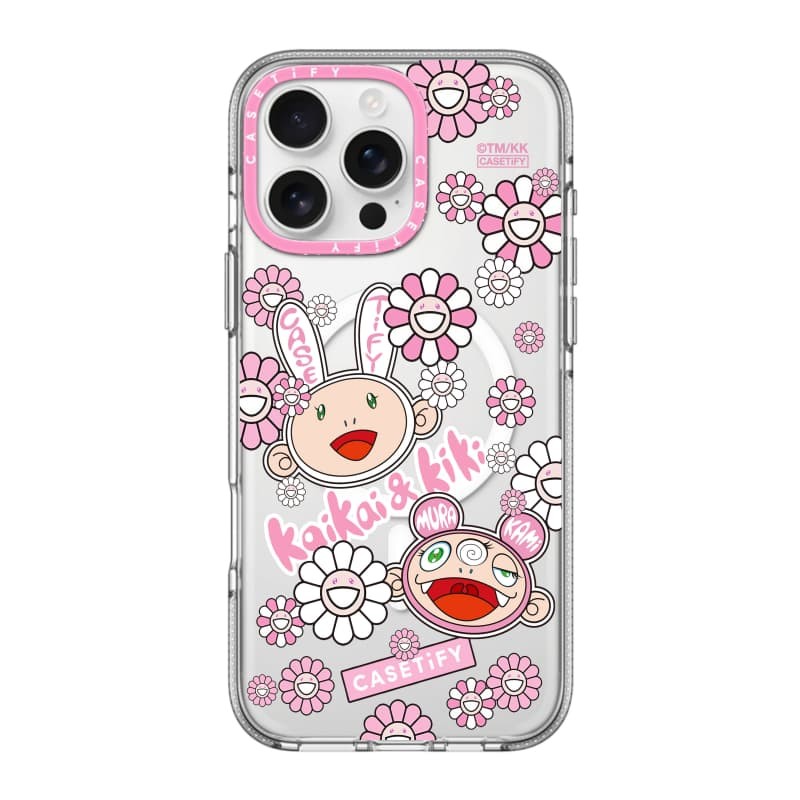 CASECASE X TAKASHI MURAKAMI KAIKAI VÀ KIKI GIỚI HẠN HỒNG CAMERA RING PHIÊN BẢN Tác động Vỏ hút từ tính trong suốt cho iPhone 16 / 15 / 14 / 13 Pro Max với bao bì cao cấp
