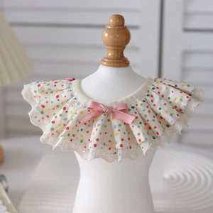 【Ready Stock】 for Cats and Dogs Pet Collar Triangular Binder Saliva Towel Cat Collar Scarf Fabric Lace 0XRS