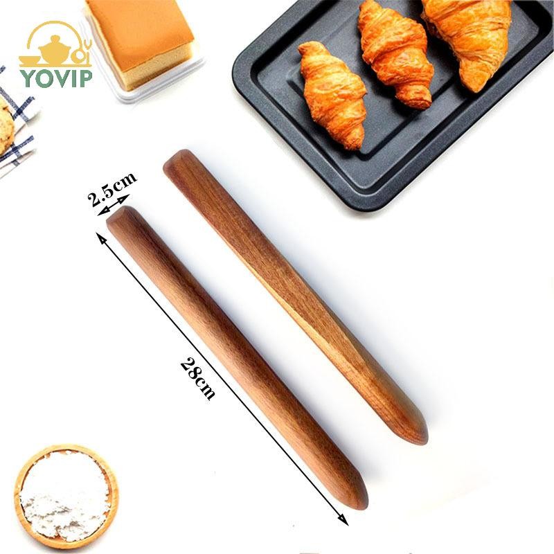 YOVIP 11 Inch Gỗ Bột Chua Bánh Mì Trộn Khuấy Dính Spurtle Gỗ Bột Đậu Nành Bánh Mì Dụng Cụ Làm Mái Chèo Khuấy Dính VN