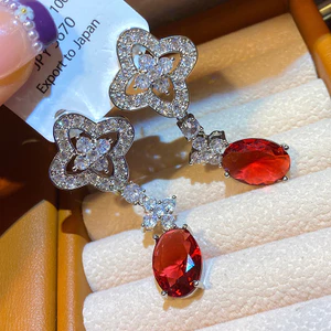 Hàn Quốc Thanh Lịch Ánh Sáng Sang Trọng Hoa Zircon Thời Trang Tua Rua Bông Tai Bán Buôn