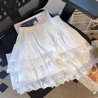 Mùa Hè Phong Cách Mới Bé Gái Ren Gạc Váy Trắng Bé Gái Bánh Váy Trẻ Em Thời Trang Váy Ngắn