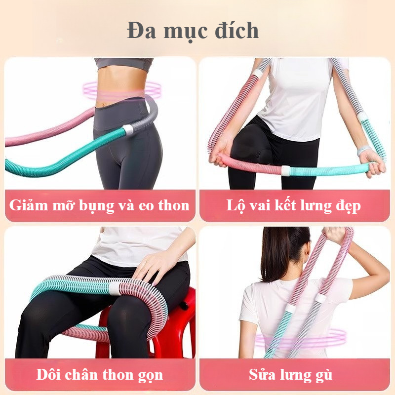 Vòng lắc eo lò xo mềm, giảm mỡ bụng hiệu quả, phù hợp tập tại nhà & sau sinh, cho mọi lứa tuổi