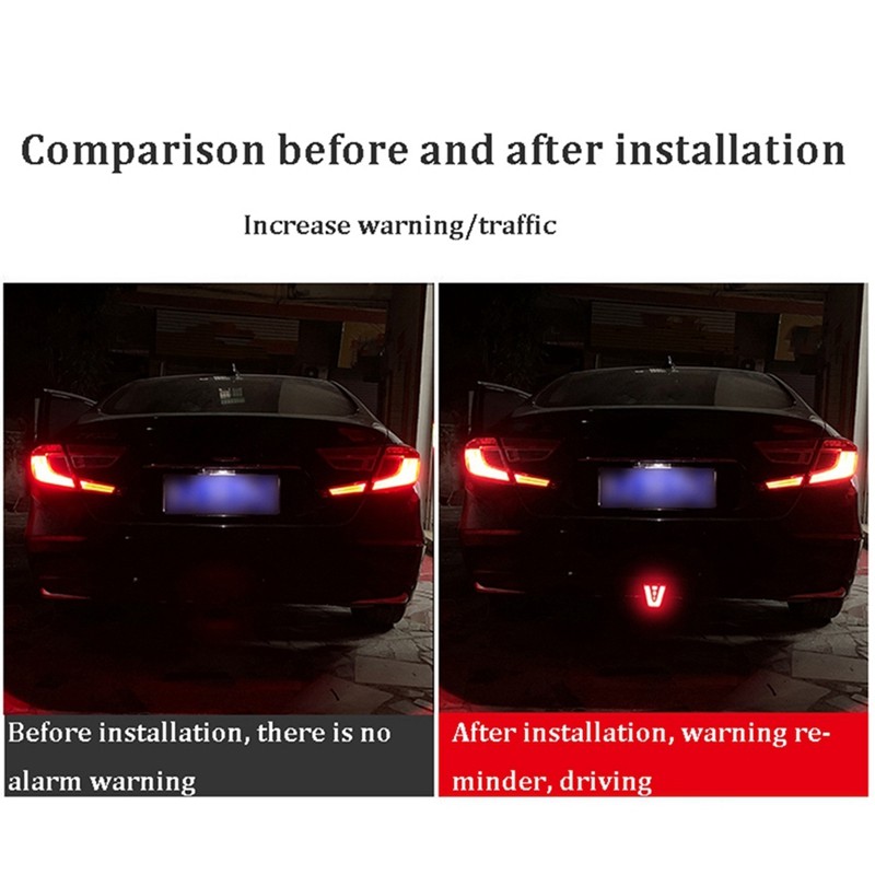 Đèn LED F1 V Phong Cách Phanh Đa Năng Ô Tô Phía Sau Lái Xe Sương Mù Phi Công Đèn Hậu Hậu Thứ Ba Phanh Cho Xe SUV JDM BBA