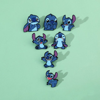Lilo Stitch Hoạt Hình Dễ Thương Kim Loại Pin Huy Hiệu Anime Stitch Hợp Kim Men Túi Phụ Kiện