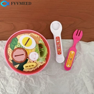 Đồ chơi cho ăn thức ăn FVVMEED, Đồ chơi nhà bếp giáo dục sớm Đồ chơi cho ăn Ramen, Bé trai Bé gái Hoạt hình Trang trí máy tính để bàn Mô phỏng Đồ chơi nhà chơi Đồ chơi trẻ em