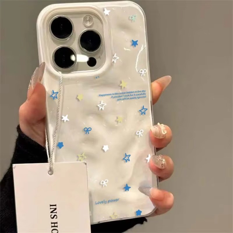 Ốp điện thoại hoạt hình ngôi sao đơn giản Hàn Quốc cho iPhone 16 17 Pro Max 11 12 13 14 15 Pro 16 Plus Vỏ mềm silicon chống sốc màu vàng