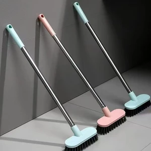 Chổi chà sàn lông cứng hồng xanh dùng cho gia đình 50x14cm