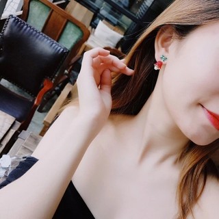 Bông tai lủng lẵng chuông đỏ nơ Giáng sinh – Trang sức cho nữ