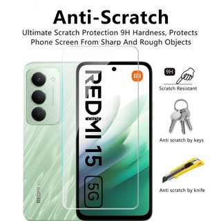 Redmi 15 5G 2025 2in1 Kính Bảo Vệ Cho Xiaomi Redmi 15 Redmi15 4G 5G 9H HD Điện Thoại Mặt Trước Kính Cường Lực Phim Bảo Vệ Màn Hình Camera Mặt Sau Ống Kính Phim