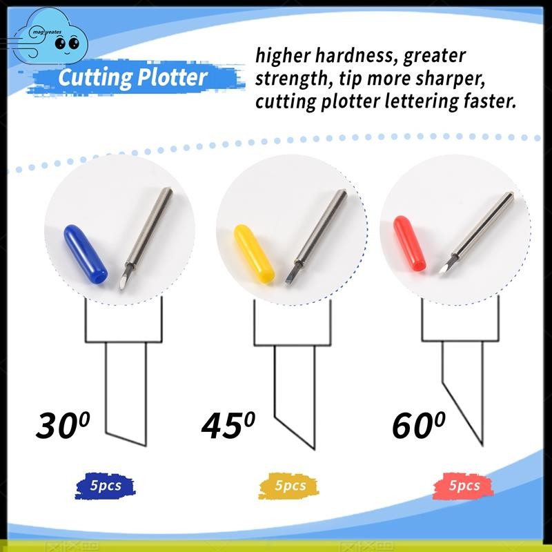 15 Chiếc 30 / 45 / 60 Độ Vinyl Cắt Lưỡi Dao cacbua Có Lưỡi Giá Đỡ Vỏ Cho Silhouette Cameo 3 Máy Cắt Vinyl